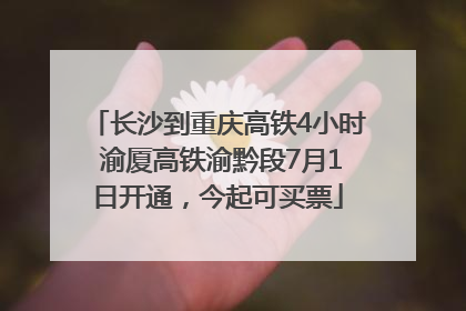 长沙到重庆高铁4小时 渝厦高铁渝黔段7月1日开通，今起可买票